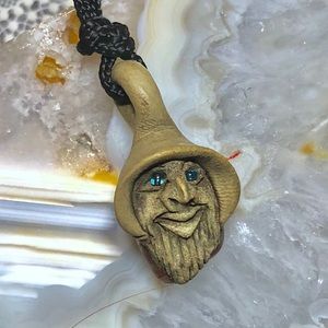 Polymer Clay and Carnelian Stone Necklace